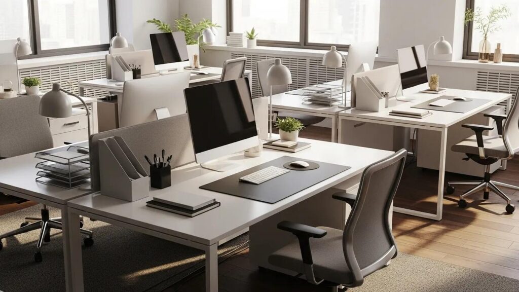 Clean and organized office environment showcasing the benefits of deep cleaning